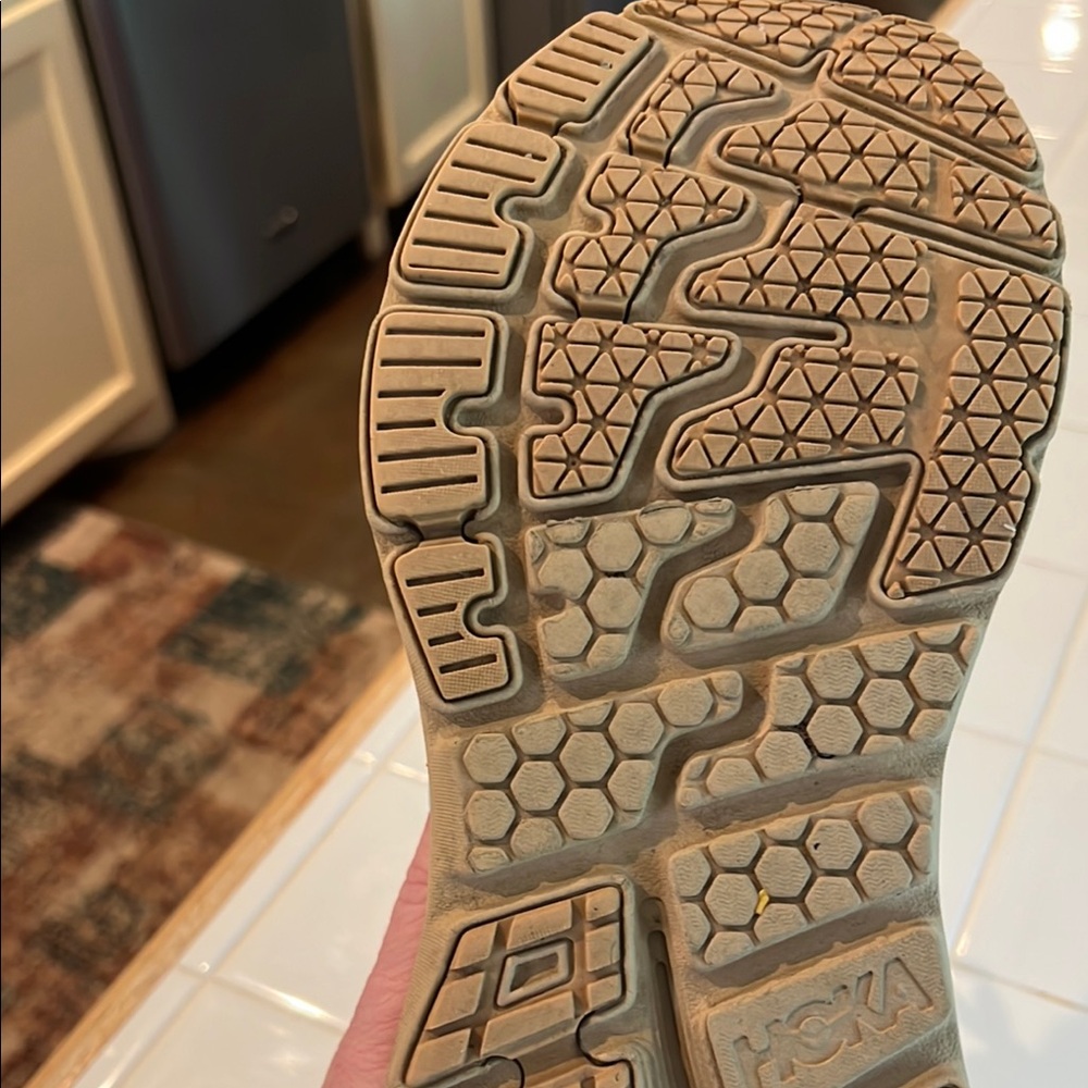 Hoka One One Women's Tan and Black Leopard Print Trainers - Picture 9 of 9